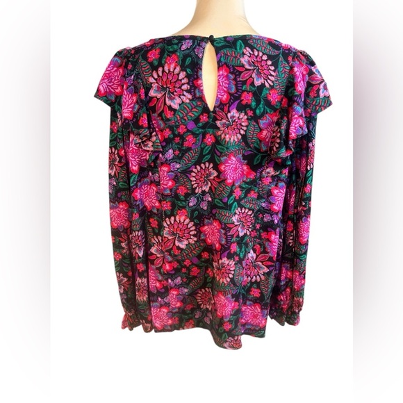 Terra & Sky Women's Plus Size Ruffled Print Top 2X - Picture 6 of 9